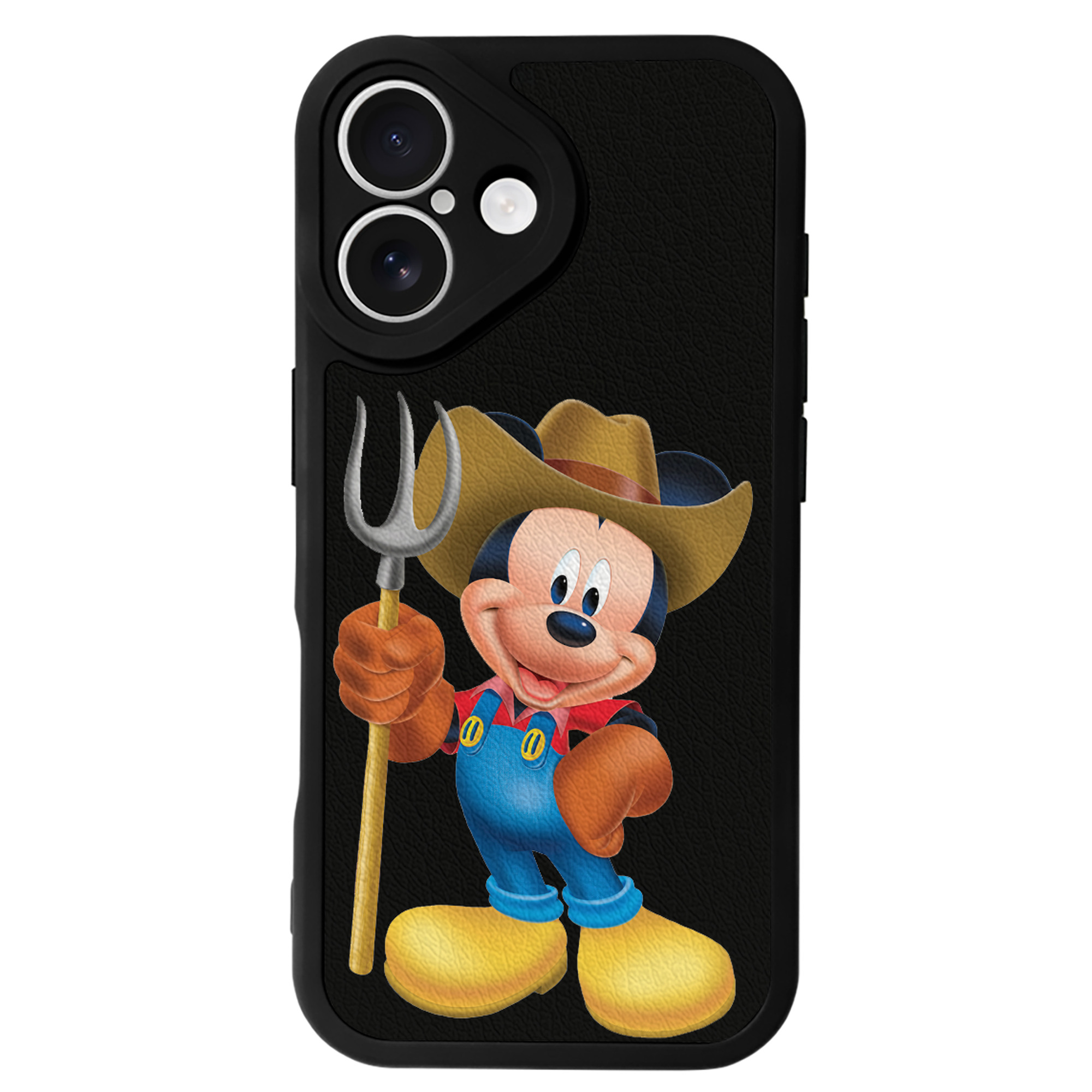 （画像用） ミッキーマウス Mickey Mouse 【iPhone 16シリーズ対応】シリコンスマホケース（レザー調） 材質：シリコン